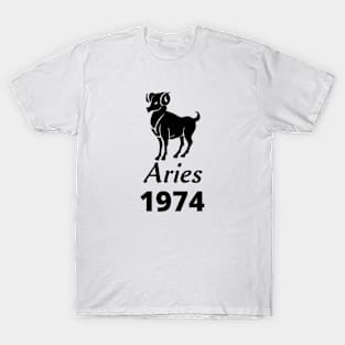 Black Aries Zodiac 1974 T-Shirt